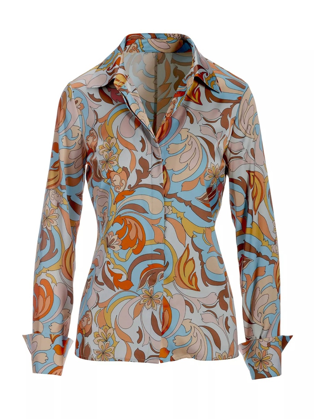 Boston Proper Multicolor Floral Button-Up Blouse